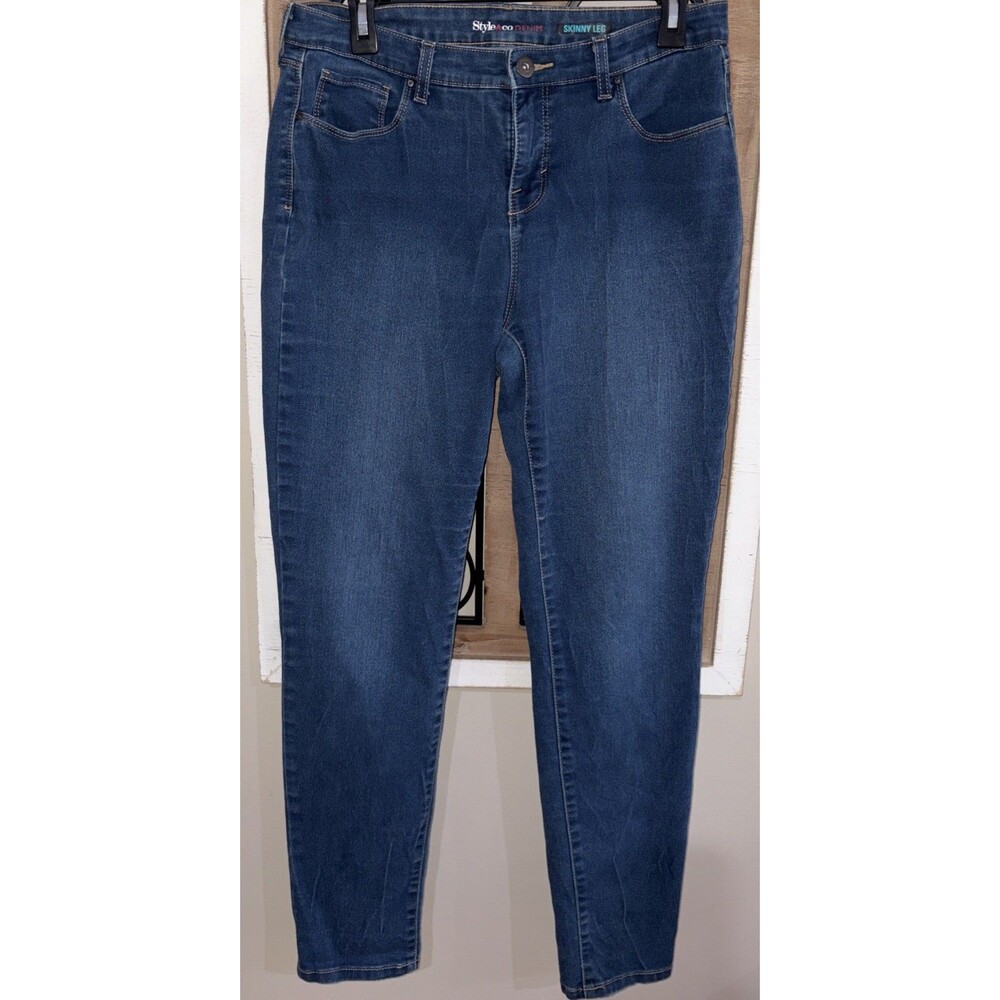 Style&co. Denim Medium Wash Blue Stretch Skinny Leg Jeans Women’s Size 12